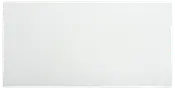 Vit rektangulär panel med tunn grå kant.