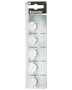 Pakke med fem Kameda CR2025 lithium knapcellebatterier, 3V hver. Velegnet til små elektroniske enheder som ure, lommeregnere og bilnøgler. Batterierne er individuelt indpakket.