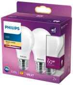 PHILIPS LED normallampa 7W E27 A60 2-pack