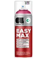 Cosmos Lac Easy Max akrylspraymaling, 400 ml dåse, egnet til metal, træ, stof og plast. Giver dobbelt dække, tørrer hurtigt og har satinfinish. Rød og sølv design.