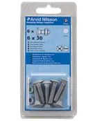 Bræddebolt + møtrik M6 x 30 mm 6-pak
