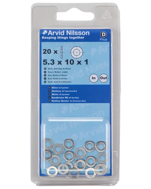 Bricka A4 för M5 20 st