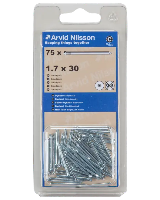 Arvid Nilsson Dykker firkantet 1,7 x 30 mm 75-pak