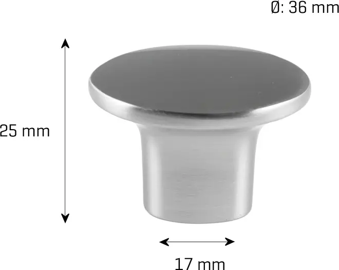 jasa Møbelknop Kreta Ø37 mm rustfrit stål