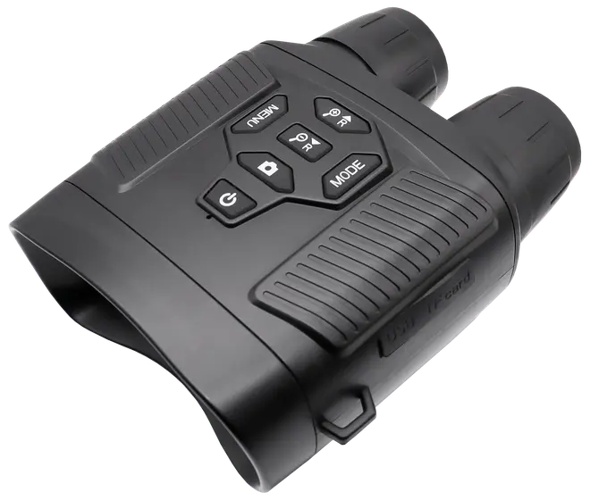 Digitale natkikkerter med tekstureret greb, flere kontrolknapper, to okularer samt USB- og TF-kortporte. Ideel til udendørs brug og forbedret nattesyn.