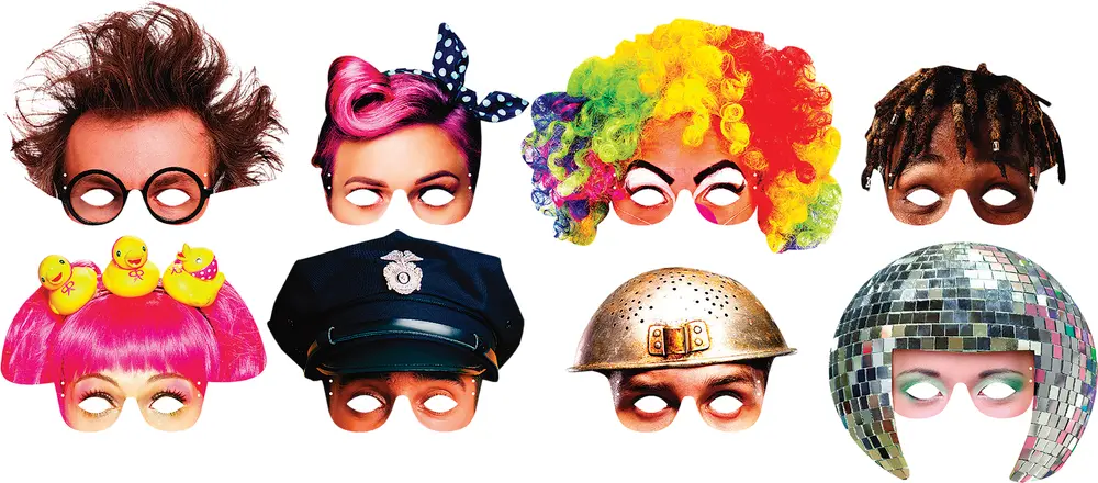 Selfiemasker, 8-pack med olika varianter