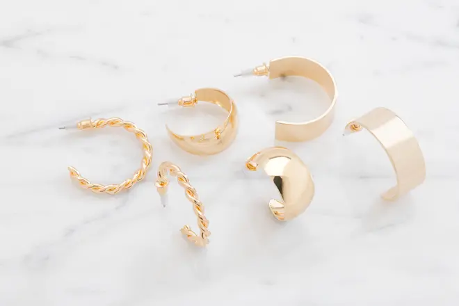Øreringe hoop 3 par - guld