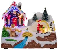 Pepparkakslandskap med LED 