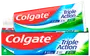 Colgate Triple Action tandpasta, original mintsmag, i genanvendelig tube. Giver beskyttelse mod huller, hvidere tænder og frisk ånde. Rød, blå og grøn emballage med tydeligt logo.