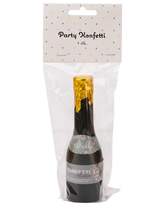 Konfettiflaske – Multifarvet Konfetti