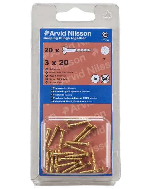 Träskruv mässing 3x20 20 st