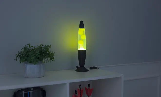 Lavalampe H. 34 cm - klar/gul