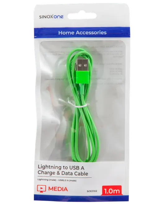 SINOX Lightningkabel 1 meter - grøn