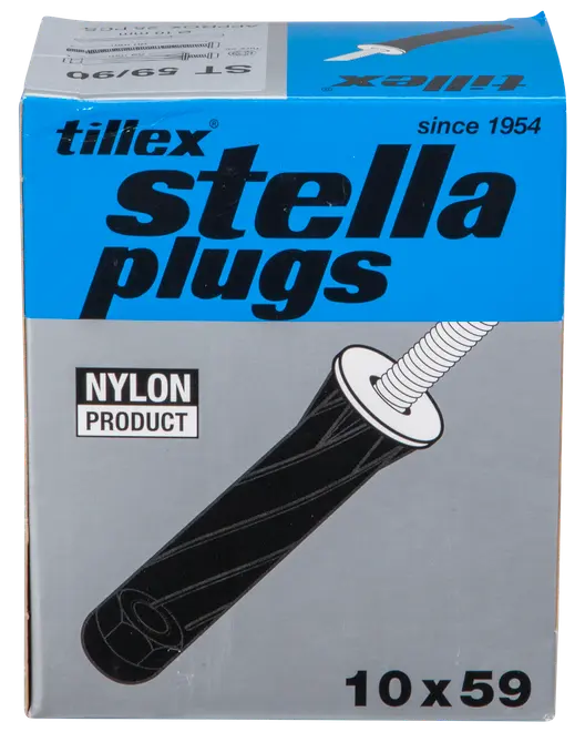 Tillex Plugs pan 5 x 90 mm - sort 25-pak
