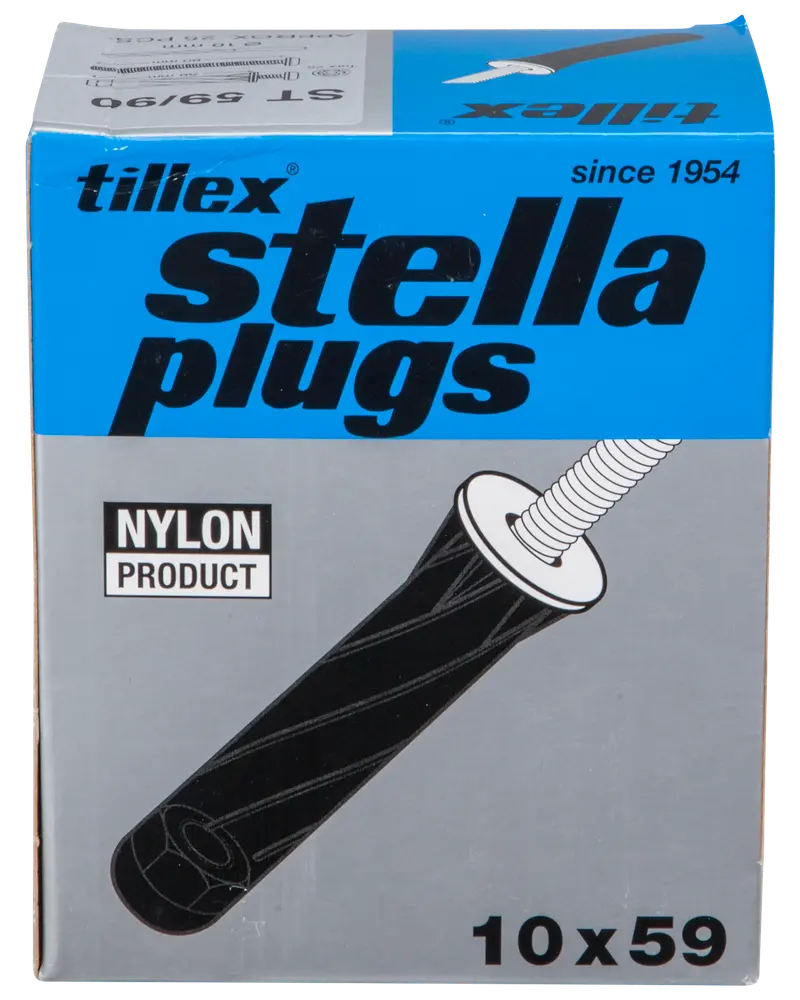 Tillex Plugs pan 5 x 90 mm - sort 25-pak