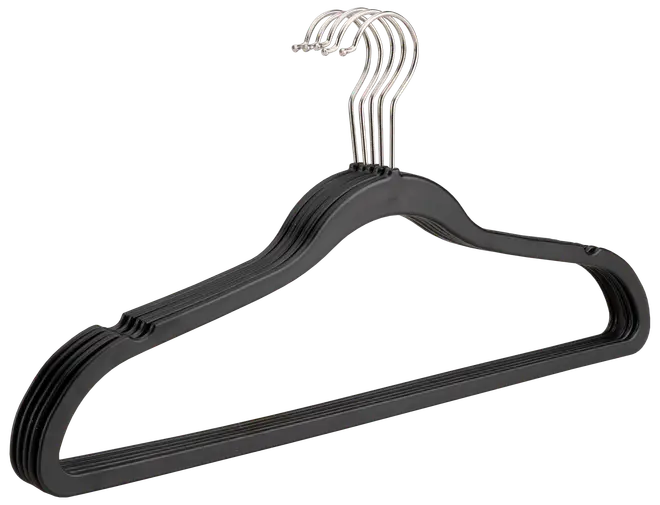 Plastbøjler sort 5-pak