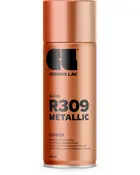 Kobberfarvet spraydåse, 400 ml, med højglans metallisk finish. Har anti-dryp dyse, hurtigtørrende professionel formel og premium akrylmaling for jævne resultater.