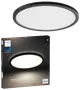 Rund, slank sort loftlampe med hvid diffuser. Smart LED, kompatibel med Alexa og Google Home. Leveres i Philips Hue-indpakning.