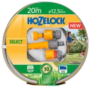 20 m haveslange med 12,5 mm diameter, inklusiv koblinger og sprøjtedyse. UV-resistent, 10 års garanti, velegnet til havevanding. Hozelock mærke, europæisk kvalitet.