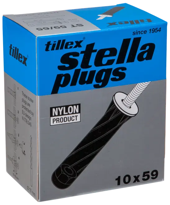 Tillex Plugs pan 5 x 65 mm - sort 25-pak