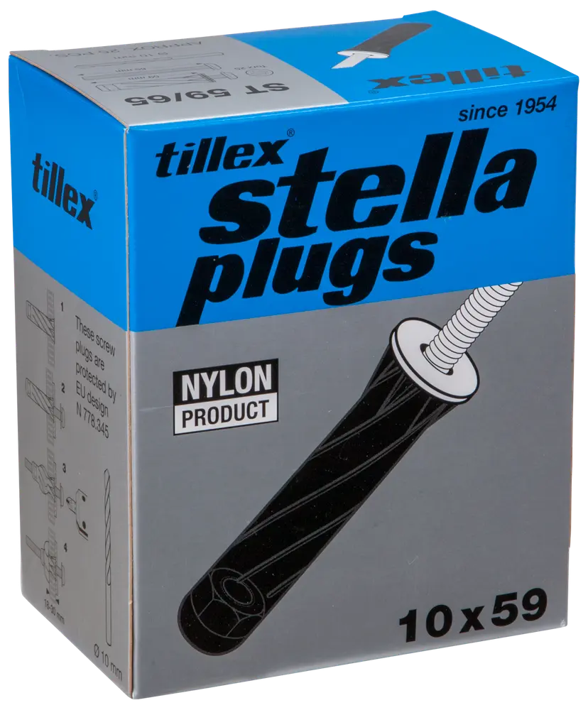 Tillex Plugs pan 5 x 65 mm - sort 25-pak