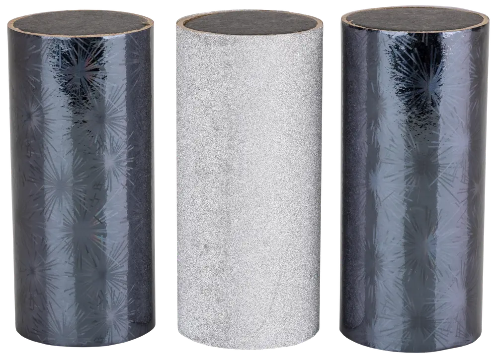 Bordbomber metallisk 10 cm 3-pak assorteret farve