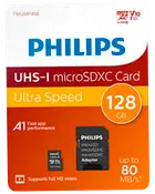 PHILIPS Micro SDXC kort - 128GB med SD adapter