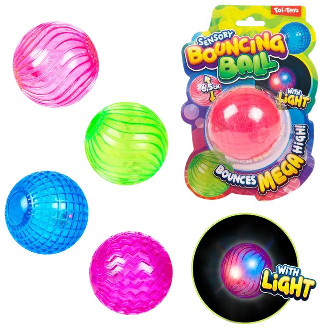 Studsboll med ljus - Ø6,5 cm