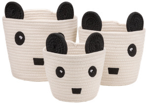 Korgset panda vit 3 delar