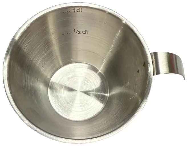 Decilitermål i stål