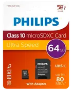 PHILIPS Micro SDXC kort - 64GB med SD adapter