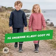 Børne quiltede jakke- og buksesæt i navy og rosa med lynlås, opret krave, lange ærmer og elastiske manchetter til udendørs brug.