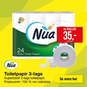 24 Ruller Nua toiletpapir i grøn og gennemsigtig indpakning