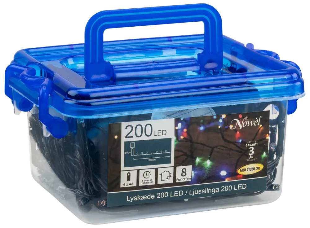 Ljusslinga med timer 200 LED multifärgad