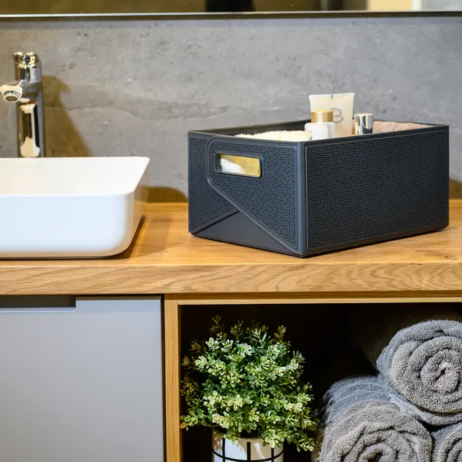 Förvaringskorg vikbar grå