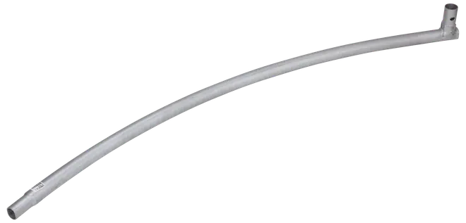 Buet bruseforhængsstang i metal med sølvfinish og monteringsbeslag i begge ender. Giver ekstra plads i bruseområdet. Holdbar og rustbestandig til badeværelset.