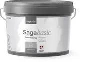 2,5 liters plastikspand med Sagacolor Saga Basic gulvmaling til indendørs brug, gråt låg og hank. Høj kvalitet, hurtigtørrende, vaskbar, produceret i Danmark.
