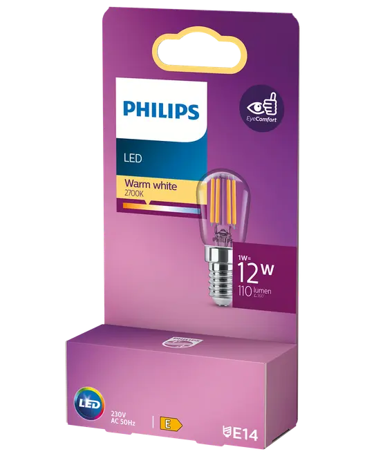 PHILIPS LED-päronlampa 1W E14 T25S