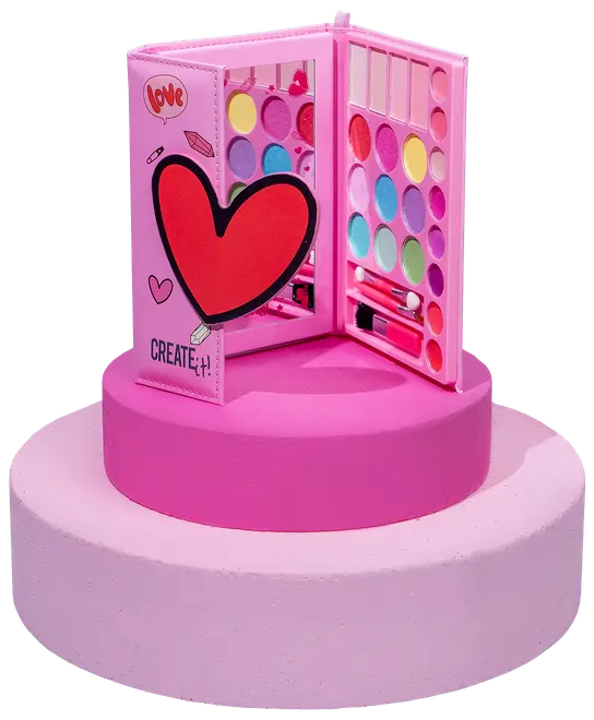 CREATEit Makeup palette med hjerte-cover