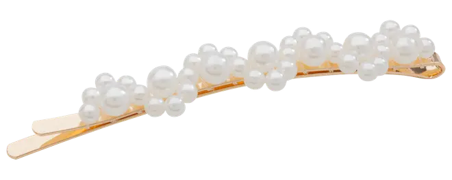 Hårspänne med pärlor - guld