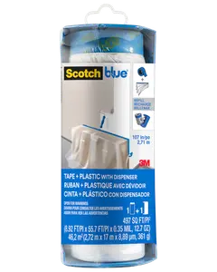 ScotchBlue™ Afdækningsplast Dispenser med tape - 2,72 x 17 meter