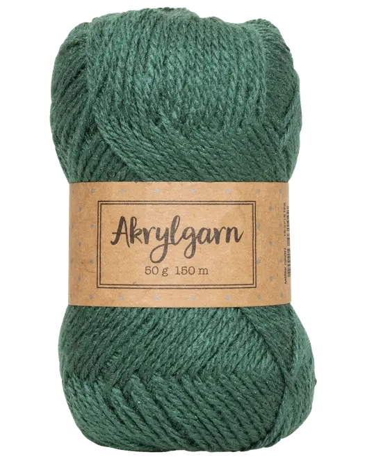 Akrylgarn 50 g - mørkegrøn