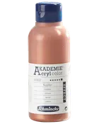 Schmincke Akademie akrylfärg, koppar, 250 ml flaska med blått skruvlock och vit etikett. Passar konstnärer som vill ha metallisk akrylfärg.