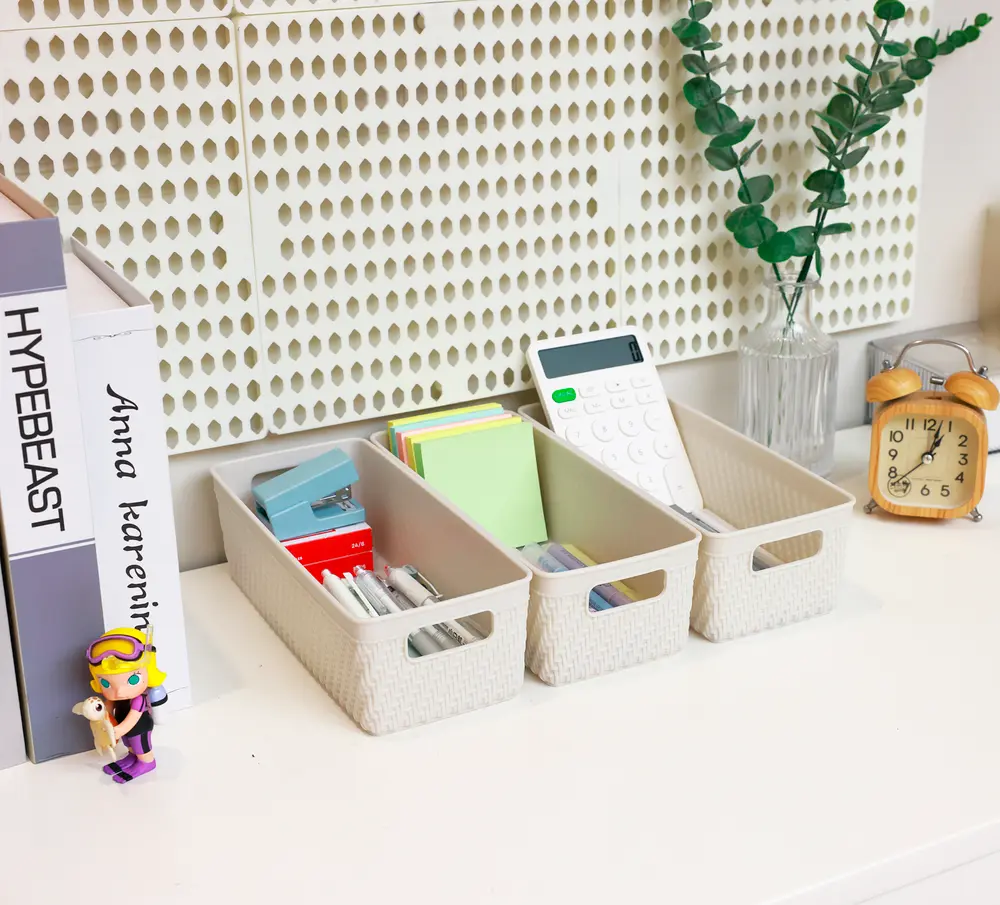 Förvaringskorg plast 24x10 grå