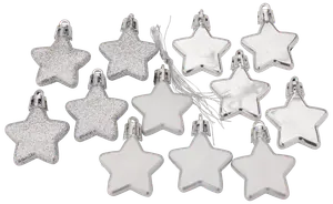 Julgranspynt Stjärna 12-pack - Silver