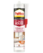 Pattex Perfect House Universal silikoneforsegling, hvid, til sanitet og byggeri. Skimmelsvampresistent, egnet til indendørs og udendørs brug, kompatibel med flere materialer. 300ml patron.