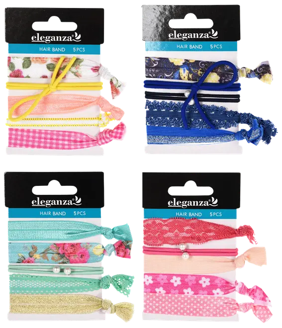 Hårelastikker 5-pak assorterede varianter