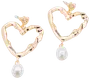 Øreringe hjerte og perle - guld