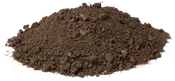En bun løs, mørkebrun havejord med små klumper og organisk materiale, velegnet til beplantning, anlæg eller potteplanter. Teksturen virker smuldrende og luftig.
