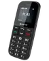Sort mobiltelefon med store knapper, tydeligt display og dedikerede M1/M2-hukommelsestaster. Simpelt design, ideel til ældre eller brugere med behov for nem betjening.